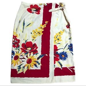 Vintage Retro-Sarong Floral Wrap Skirt